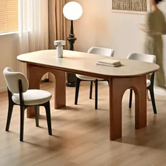 Bộ Bàn Ăn 6 Ghế Hiện Đại Thiết Kế Kiểu Pháp Chất Liệu Gỗ Sồi Bền Bỉ