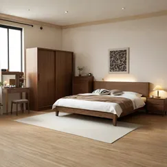 Bộ Combo Phòng Ngủ Màu Óc Chó Đẹp Kết Cấu Bền Bỉ Chất Lượng 