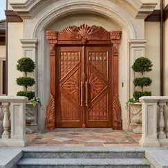 Bộ Cửa Gỗ 2 Cánh Gỗ Căm Xe Cao Cấp Thiết Kế Tinh Xảo Giá Tốt