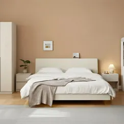 Combo Giường Tủ Bàn Trang Điểm Màu Trắng Kem Đẹp Combo Giường Tủ Bàn Trang Điểm Màu Trắng Kem Đẹp