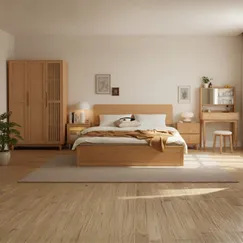 Combo Giường Tủ Gỗ Tự Nhiên Chất Lượng Thiết Kế Đẹp Mắt 