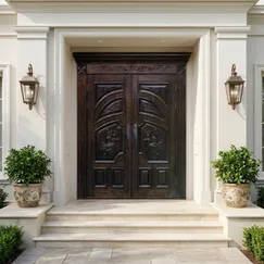 Cửa Gỗ 2 Cánh Chất Liệu Gỗ Óc Chó Bền Bỉ Chất Lượng Vượt Trội