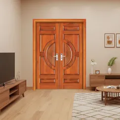 Cửa Gỗ Gõ Đỏ Cao Cấp Thiết Kế Sang Trọng Giá Hợp Lý 