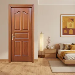 Cửa Gỗ Gõ Đỏ Tự Nhiên 1 Cánh Kết Cấu Chắc Chắn Giá Ưu Đãi