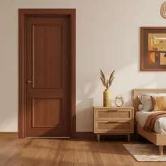 Cửa Phòng Gỗ Tự Nhiên Màu Cánh Gián Đẹp Chất Lượng Vượt Trội 