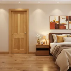 Cửa Phòng Ngủ Gỗ Tự Nhiên Sang Trọng Vân Gỗ Đẹp 