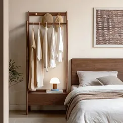 Giá Treo Đồ Sồi Gỗ Tự Nhiên Sơn Màu Óc Chó Phong Cách Tân Cổ Điển Giá Treo Đồ Sồi Gỗ Tự Nhiên Sơn Màu Óc Chó Phong Cách Tân Cổ Điển