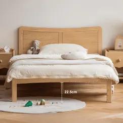 Giường Đơn Trẻ Em Gỗ Sồi Tự Nhiên Thiết Kế Đầu Cong Hiện Đại Đẹp Giường Đơn Trẻ Em Gỗ Sồi Tự Nhiên Thiết Kế Đầu Cong Hiện Đại Đẹp