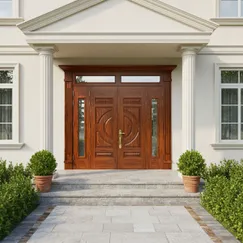 Mẫu Cửa Chính 4 Cánh Đẹp Vân Gỗ Rõ Nét Chất Lượng Bền Bỉ