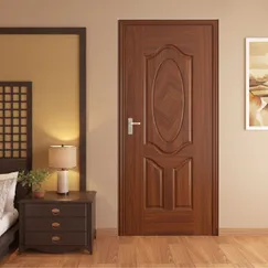 Mẫu Cửa Gỗ 1 Cánh Phòng Ngủ Gỗ Sồi Sơn Màu Óc Chó Đẹp 