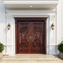 Mẫu Cửa Gỗ 2 Cánh Đẹp Chạm Khắc Tinh Xảo Chất Lượng Cao