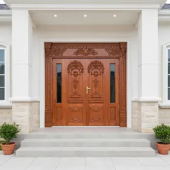 Mẫu Cửa Gỗ 4 Cánh Mặt Tiền Đẹp Đường Nét Tinh Xảo Giá Ưu Đãi