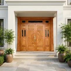 Mẫu Cửa Gỗ 4 Cánh Tân Cổ Điển Chạm Khắc Tỉ Mỉ Đẹp Giá Tốt 