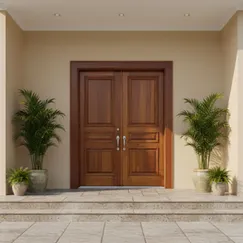 Mẫu Cửa Gỗ Tự Nhiên 2 Cánh Đẹp Đơn Giản Kết Cấu Bền Bỉ Chắc Chắn 