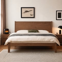 Mẫu Giường Chân Cao Gỗ Sồi Tự Nhiên Kiểu Dáng Thanh Lịch