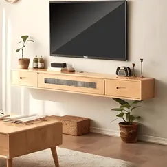 Mẫu Kệ Tivi Treo Tường Bằng Gỗ Tự NhiênThiết Kế Hiện Đại Tối Giản Mẫu Kệ Tivi Treo Tường Bằng Gỗ Tự NhiênThiết Kế Hiện Đại Tối Giản