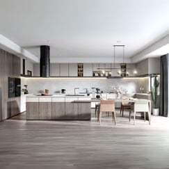 Mẫu Thiết Kế Tủ Bếp Bằng Gỗ Công Nghiệp Kích Thước Lớn Sang Trọng