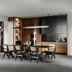 Mẫu Tủ Bếp Âm Tường Gỗ MDF Phủ Melamine Vân Gỗ Hiện Đại Mẫu Tủ Bếp Âm Tường Gỗ MDF Phủ Melamine Vân Gỗ Hiện Đại