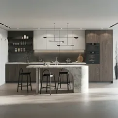 Mẫu Tủ Bếp Chữ I Đơn Giản Gỗ Công Nghiệp Màu Vẫn Gỗ Phối Trắng Mẫu Tủ Bếp Chữ I Đơn Giản Gỗ Công Nghiệp Màu Vẫn Gỗ Phối Trắng