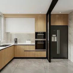 Mẫu Tủ Bếp Gỗ Công Nghiệp Màu Vàng Vân Gỗ Tối Giản Hiện Đại Mẫu Tủ Bếp Gỗ Công Nghiệp Màu Vàng Vân Gỗ Tối Giản Hiện Đại