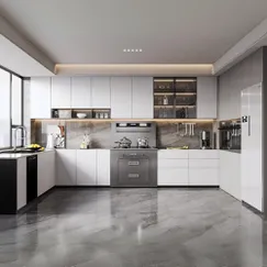 Mẫu Tủ Bếp Gỗ Đẹp Hình Chữ U Màu Trắng Sang Trọng Cao Cấp Mẫu Tủ Bếp Gỗ Đẹp Hình Chữ U Màu Trắng Sang Trọng Cao Cấp