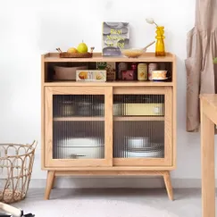 Mẫu Tủ Chén Gỗ Sồi Tự Nhiên Thiết Kế Nhỏ Gọn Cánh Kính Sang Trọng Mẫu Tủ Chén Gỗ Sồi Tự Nhiên Thiết Kế Nhỏ Gọn Cánh Kính Sang Trọng