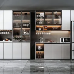 Mẫu Tủ Rượu Đẹp Phòng Khách Gỗ Công Nghiệp Thiết Kế Tinh Tế