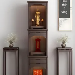 Mẫu Tủ Thờ Gỗ Tự Nhiên Bền Bỉ Kiểu Dáng Sang Trọng Chất Lượng Cao