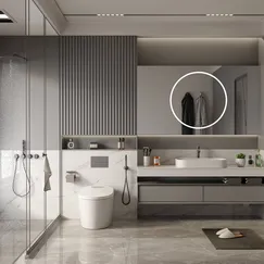 Thiết Kế Nội Thất Nhà Tắm Hiện Đại Kèm Tủ Tiện Lợi Đa Chức Năng 