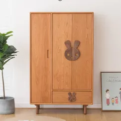 Tủ Áo Cho Bé Hoạ Tiết Thỏ Đáng Yêu Chất Liệu Gỗ Tự Nhiên Bền Bỉ Tủ Áo Cho Bé Hoạ Tiết Thỏ Đáng Yêu Chất Liệu Gỗ Tự Nhiên Bền Bỉ