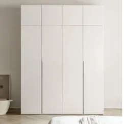 Tủ Áo Gỗ Công Nghiệp Màu Trắng Kịch Trần Thiết Kế Tối Giản Sang Trọng