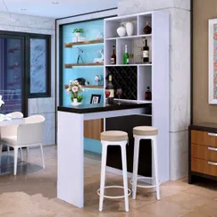 Tủ Bày Rượu Kết Hợp Quầy Bar Gỗ Công Nghiệp Đă Năng Cao Cấp