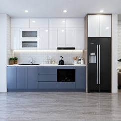 Tủ Bếp Âm Tường Chữ I Nhựa WPB An Cường Phủ Melamine