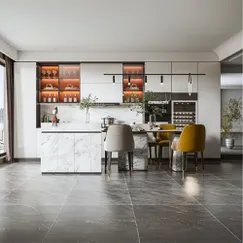 Tủ Bếp Hiện Đại Sang Trọng Chữ I Kèm Bàn Đảo Tối Ưu