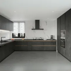 Tủ Bếp Màu Đen Gỗ MDF Phủ Melamine Hiện Đại Giá Tốt Tủ Bếp Màu Đen Gỗ MDF Phủ Melamine Hiện Đại Giá Tốt