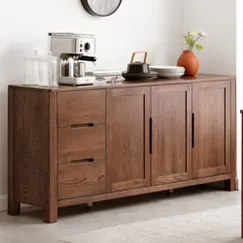 Tủ Chén Gỗ Sồi Sơn Màu Óc Chó Thiết Kế Tối Giản Hiện Đại Tủ Chén Gỗ Sồi Sơn Màu Óc Chó Thiết Kế Tối Giản Hiện Đại