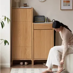 Tủ Để Dép Bằng Gỗ Ghép Phủ Veneer Sồi Phong Cách Bắc Âu Giá Tốt Tủ Để Dép Bằng Gỗ Ghép Phủ Veneer Sồi Phong Cách Bắc Âu Giá Tốt
