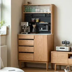 Tủ Đựng Cốc Chén Và Máy Pha Cà Phê Gỗ Sồi Nhỏ Gọn Hiện Đại Tủ Đựng Cốc Chén Và Máy Pha Cà Phê Gỗ Sồi Nhỏ Gọn Hiện Đại