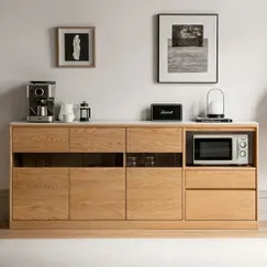 Tủ Đựng Lò Vi Sóng Và Chén Bát Gỗ Sồi Thiết Kế Hiện Đại Tối Giản Tủ Đựng Lò Vi Sóng Và Chén Bát Gỗ Sồi Thiết Kế Hiện Đại Tối Giản