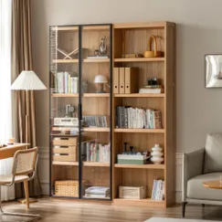 Tủ Đựng Tài Liệu Sách Vở Gỗ Sồi Cánh Kính Cường Lực Sang Trọng
