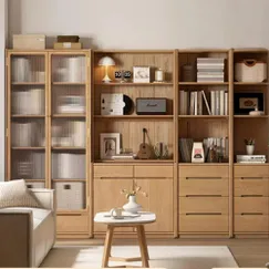 Tủ Đựng Tài Liệu Văn Phòng Gỗ Sồi Tự Nhiên Cánh Kính Sọc Hiện Đại Tủ Đựng Tài Liệu Văn Phòng Gỗ Sồi Tự Nhiên Cánh Kính Sọc Hiện Đại