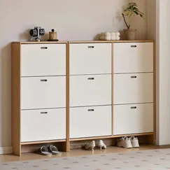 Tủ Giày Hiện Đại Thiết Kế Kiểu Mở Thông Minh Màu Vàng Phối Trắng Tủ Giày Hiện Đại Thiết Kế Kiểu Mở Thông Minh Màu Vàng Phối Trắng