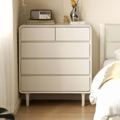 Tủ Ngăn Kéo Gỗ Sồi Sơn Màu Trắng Kiểu Chân Cao Tinh Tế Thời Thượng Tủ Ngăn Kéo Gỗ Sồi Sơn Màu Trắng Kiểu Chân Cao Tinh Tế Thời Thượng