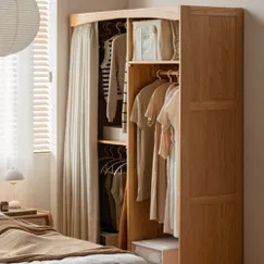 Tủ Quần Áo Phòng Ngủ Hiện Đại Gỗ Tự Nhiên Cánh Rèm Cao Cấp Tủ Quần Áo Phòng Ngủ Hiện Đại Gỗ Tự Nhiên Cánh Rèm Cao Cấp