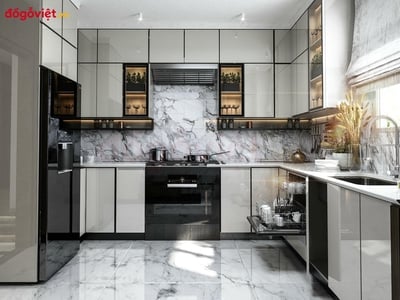 Tủ bếp gỗ MDF phủ Acrylic: ưu nhược điểm, báo giá và mẫu đẹp 2026  