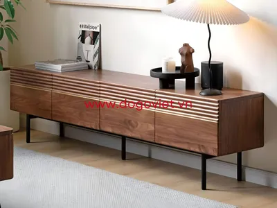 15+ mẫu kệ tivi gỗ óc chó đẹp, ấn tượng, phù hợp trong mọi không gian