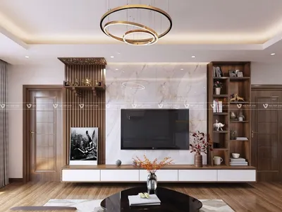 9+ kệ tivi kết hợp bàn thờ đẹp, hiện đại & bố trí đúng chuẩn phong thủy