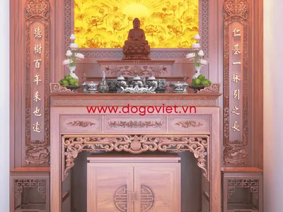 Bàn thờ gia tiên đẹp trang nghiêm chuẩn phong thủy cho mọi gia đình Việt
