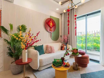 Cách trang trí phòng khách hiện đại ngày Tết hợp phong thủy, đón tài lộc