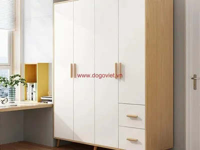 Có nên mua tủ quần áo 4 cánh gỗ công nghiệp? Đánh giá chi tiết & mẫu mới 